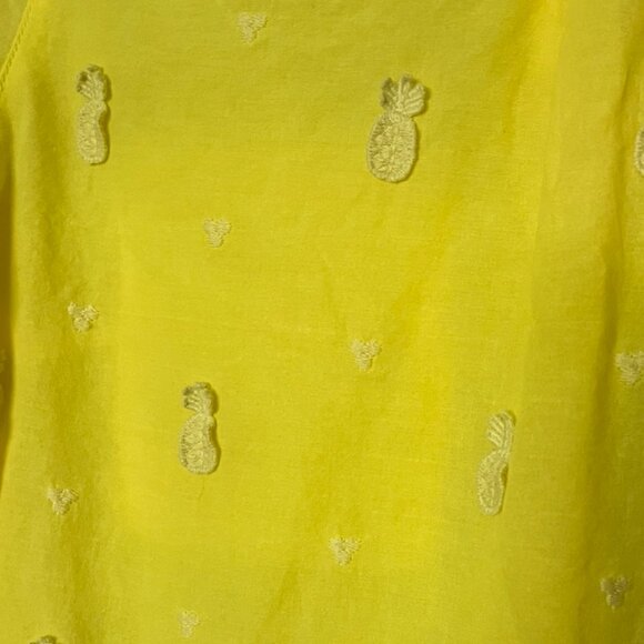 Mauve by Anthropologie Yellow Pineapple Embroidered Buttondown Blouse | Size M - Picture 11 of 13